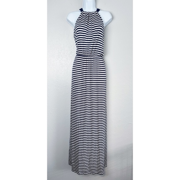 Caslon Dresses & Skirts - Caslon blue white striped stretchy maxi dress S